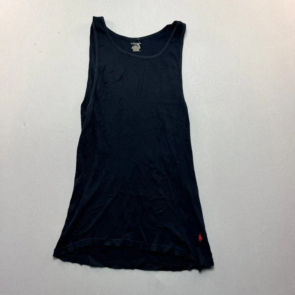 Polo Ralph Lauren Tank Top Mens Extra Large Black Excellent Ribbed Cotton Pony